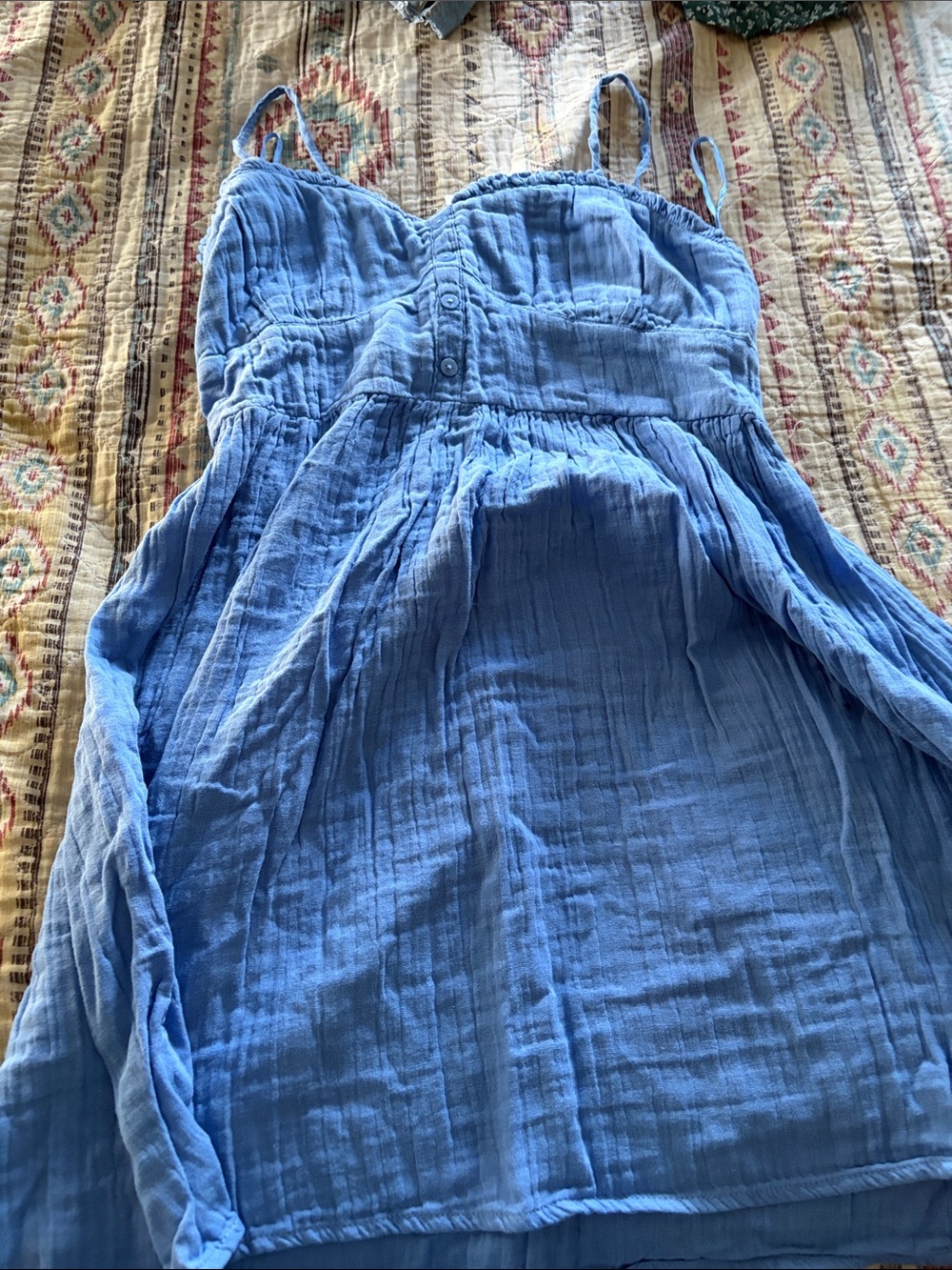Aeropostale Light Blue Cotton Gauze Mini Dress